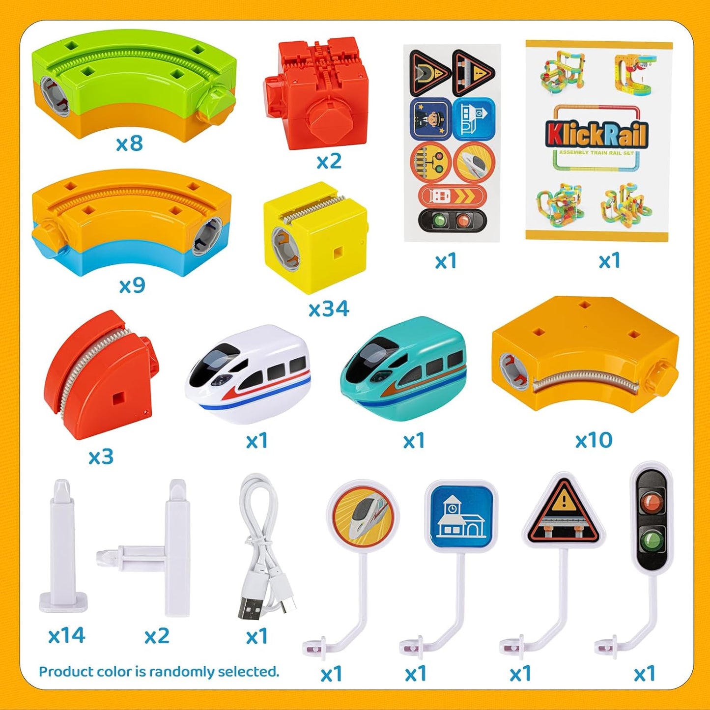 Electric Train Set Flexible Race Track , 88 Pcs Car Track for Toddlers 3-8